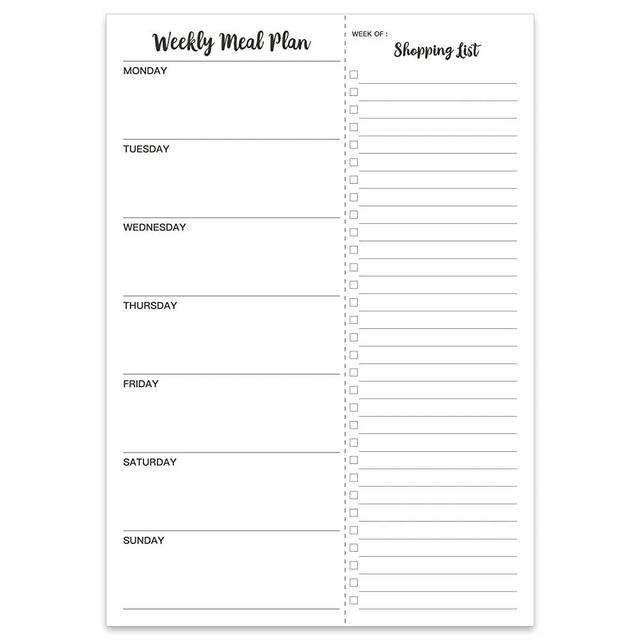 Magnetic Calendar for Fridge - Weekly Meal Planner, Grocery List Magnet Pad for Fridge, 7" x 10", Meal Planner Magnetic Shopping List for Convenient Shopping, 52 Weeks to Plan Weekly Menu for Family