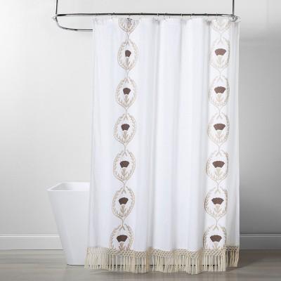 Dots Pattern Opaque Shower Curtain White - Opalhouse™
