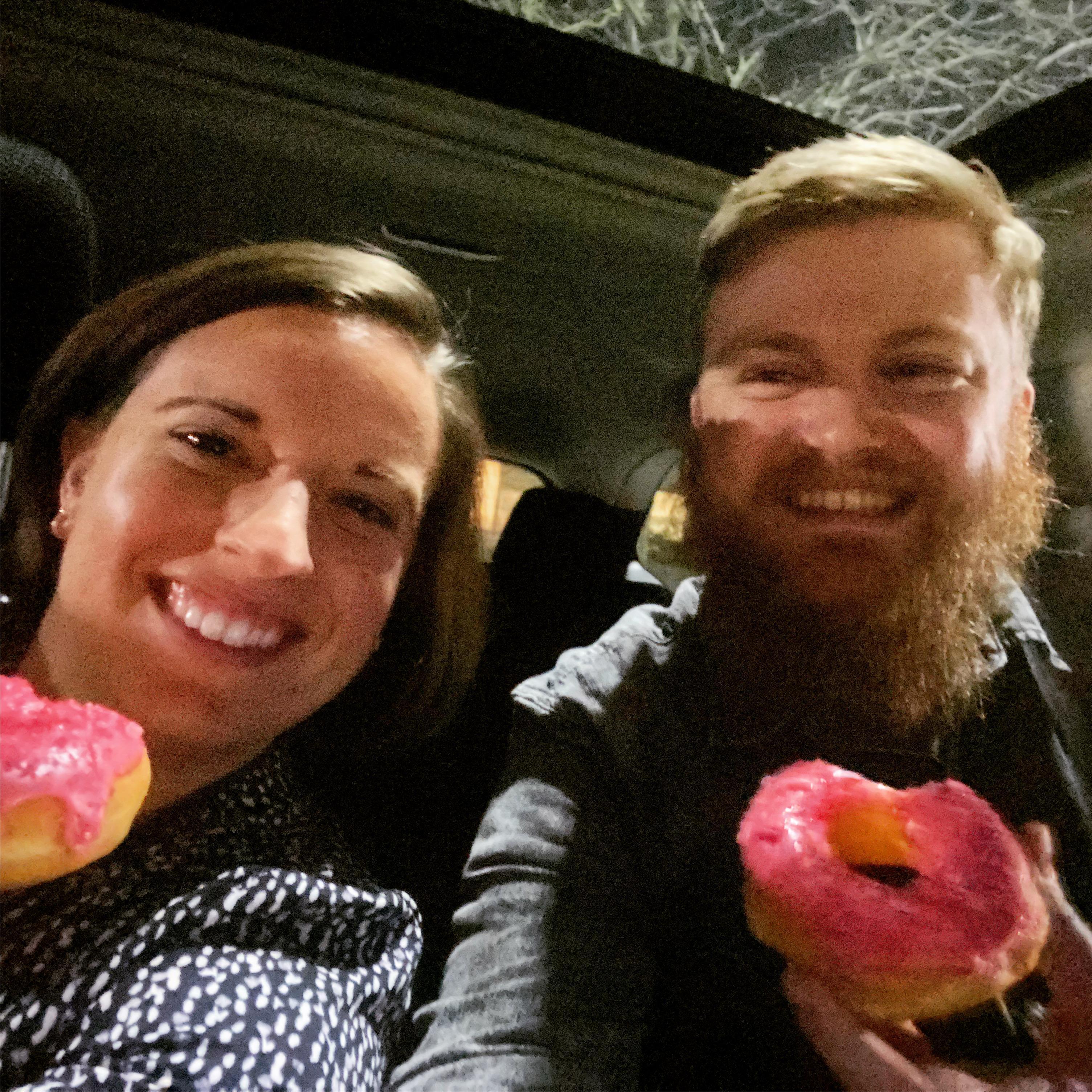 I had to work late on Valentine's Day, so Chris surprised me at my office with coffee and donuts!