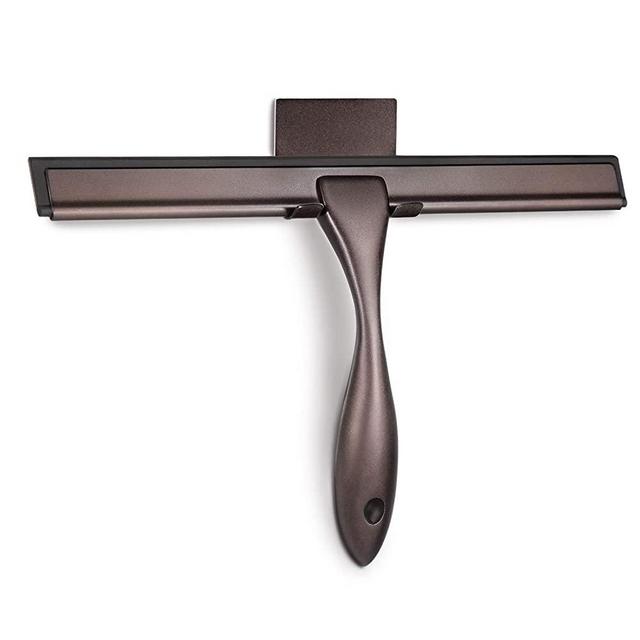 HIWARE All-Purpose Shower Squeegee for Shower Doors, Bathroom, Window and Car Glass - Bronze, Stainless Steel, 12 Inches
