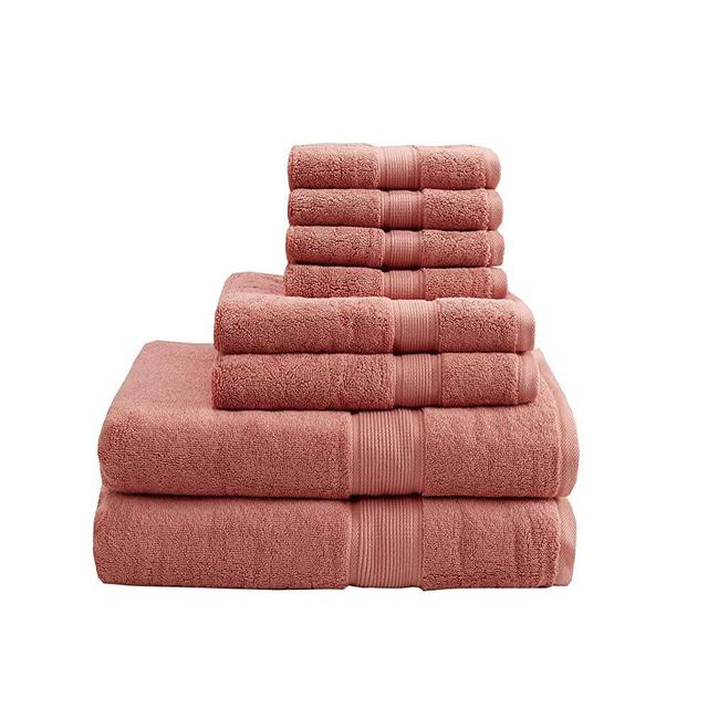 MADISON PARK SIGNATURE MPS73-195 800GSM 100% Cotton 8 Piece Towel Set Coral See Below