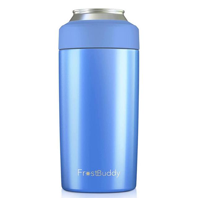 Frost Buddy Universal 2.0 5 Sizes in 1 Insulated Can Cooler, Stainless Steel Can Cooler for 12 oz & 16 oz Regular or Slim Cans & Bottles, Cornflower Blue