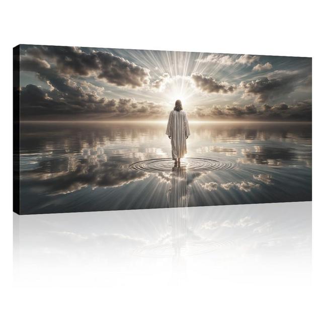 TAILORED CANVASES Jesus Walking on Water Canvas – Christian Wall Art, Jesus Canvas Wall Art, Christ Pictures for Wall, Christian Decor, Wall Decor Print - 10x20
