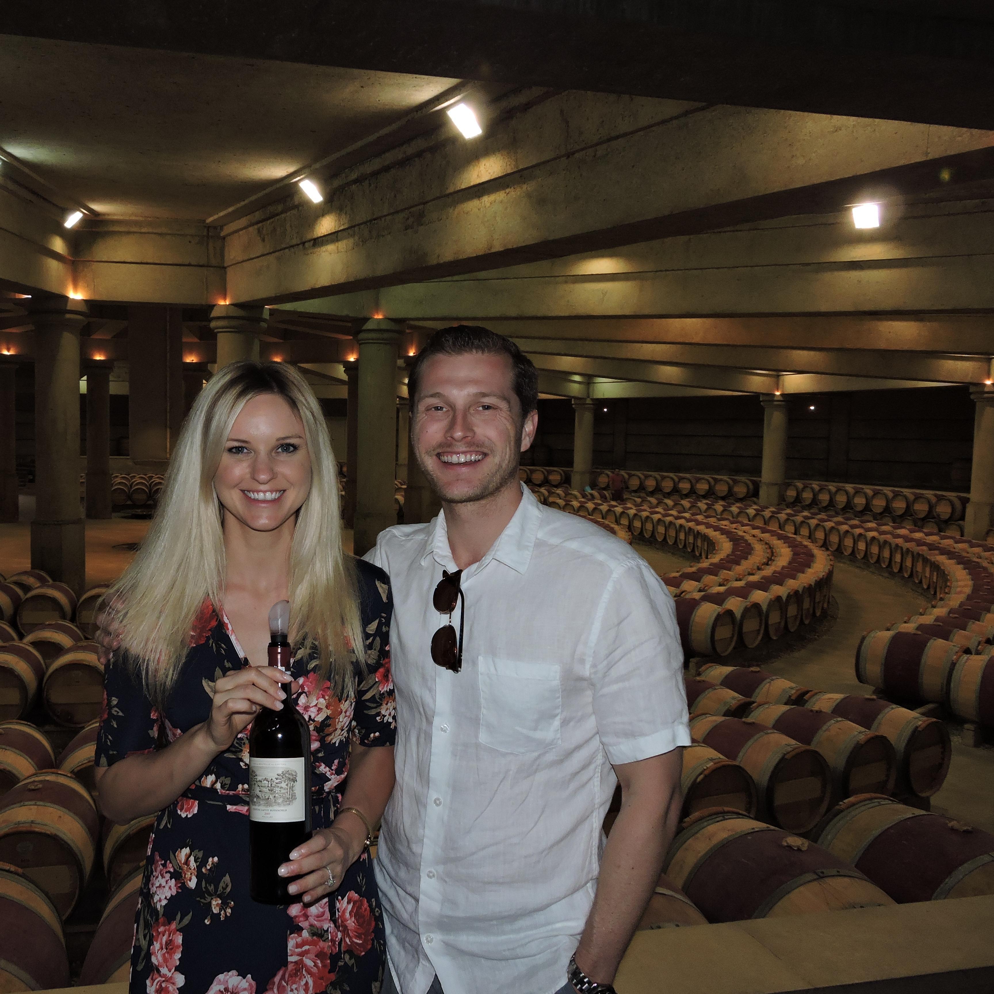 A private tour of Chateau Lafite Rothschild, Bordeaux, France post-engagement. We love Bordeaux wine!