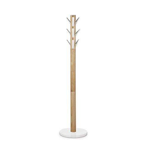 Umbra Flapper Coat Rack, Clothing Hanger, Umbrella Holder, and Hat Organizer, Great for Entryway, Natural/White