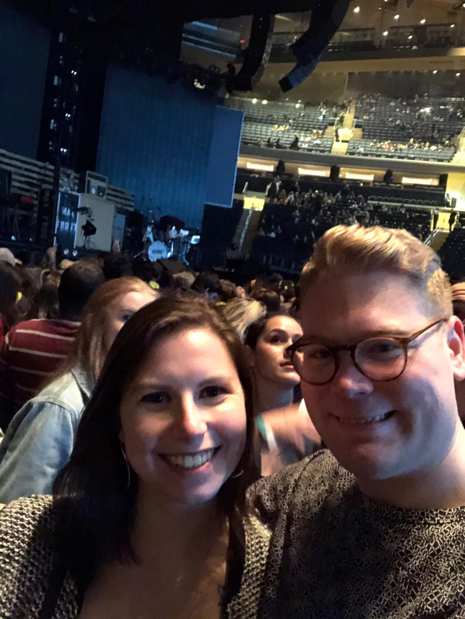 One of the many concerts the couple has attended - pictured here is the general admission of a 21 pilots concert in Madison Square Garden