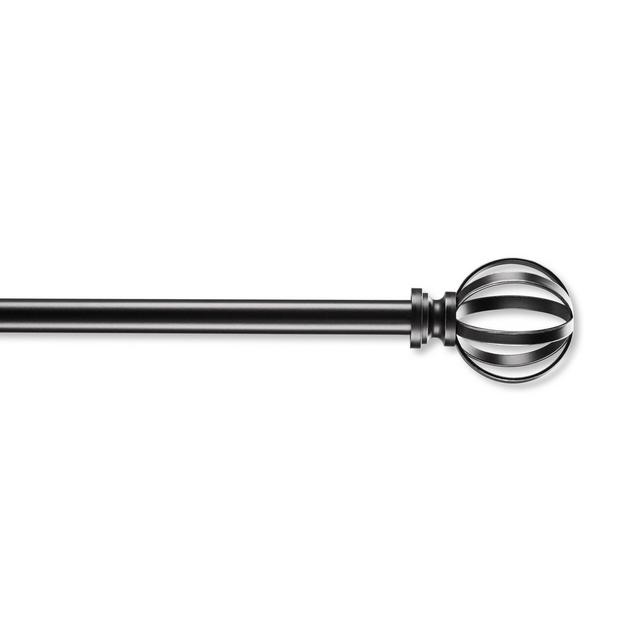Cambria® Classic Rings Birdcage 72 to 120-Inch Curtain Rod Set in Satin Black