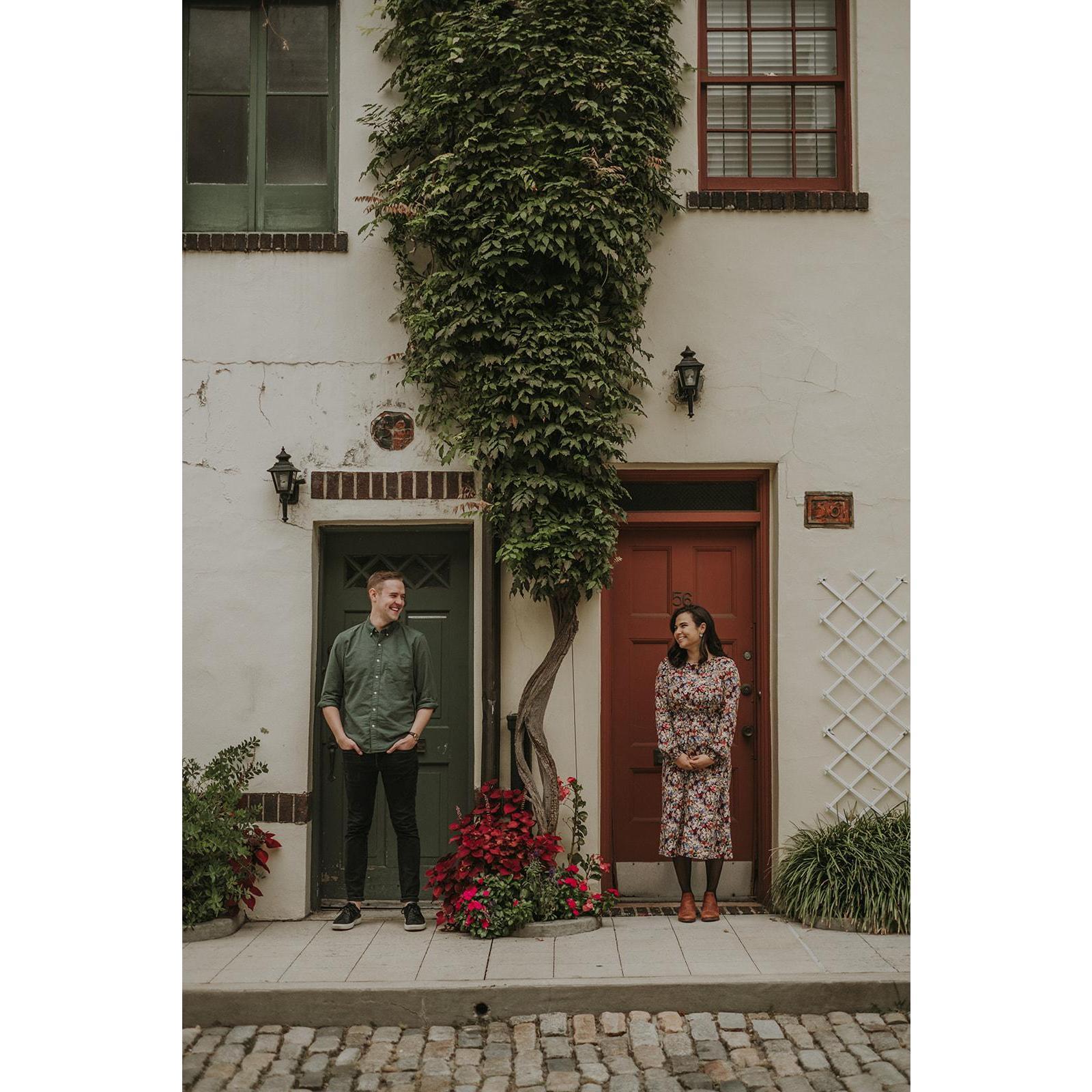 Our engagement photo shoot in Washington Mews