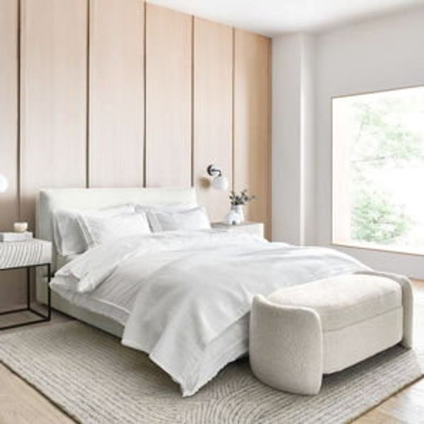 Favorite Washed Organic Cotton White Eyelash King Duvet Cover