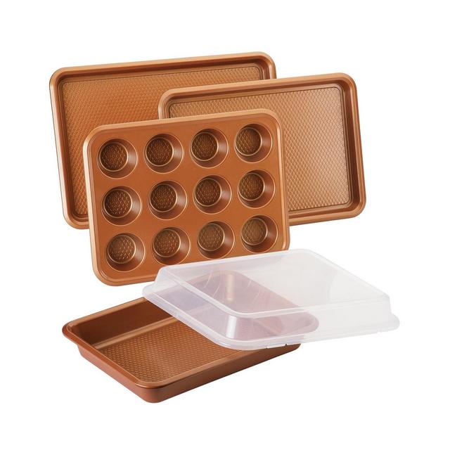 Ayesha Bakeware Nonstick Baking Pan Set, 5-Pc., Copper