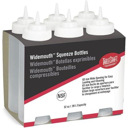 Tablecraft Widemouth Squeeze Bottles - 6 PK