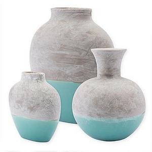 Zuo® Azte Vase in Grey/Teal