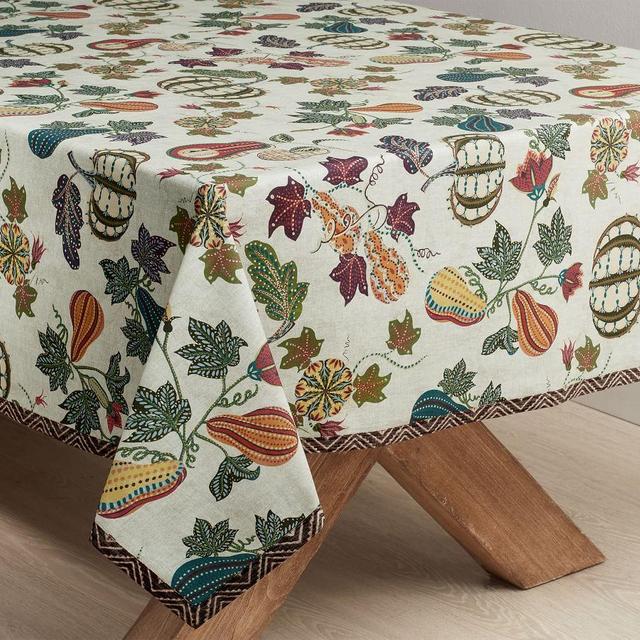Aldo Pumpkin Cotton/Linen Rectangular Tablecloth