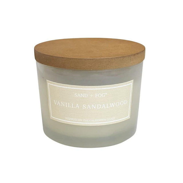 Sand + Fog Scented Candle - Vanilla Sandalwood – Additional Scents and Sizes – 100% Cotton Lead-Free Wick - Luxury Air Freshening Jar Candles - Perfect Home Decor – 12oz