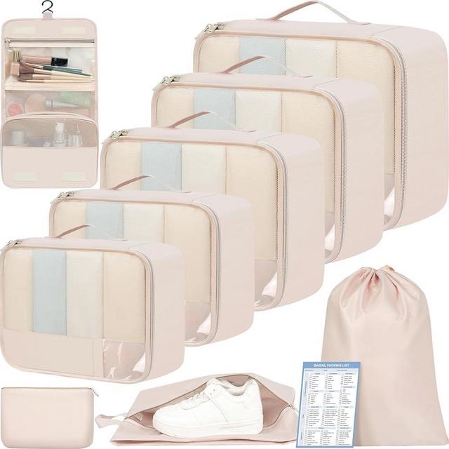BAGAIL 9 Set Packing Cubes Luggage Packing Organizers for Travel Accessories