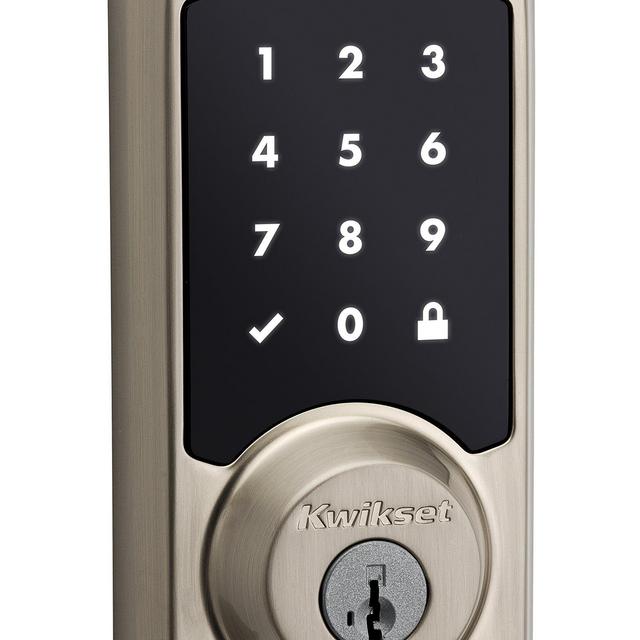 Kwikset 916 Z-Wave SmartCode Touchscreen Electronic Deadbolt, Works with Amazon Alexa via SmartThings, Wink, or Iris featuring SmartKey in Satin Nickel