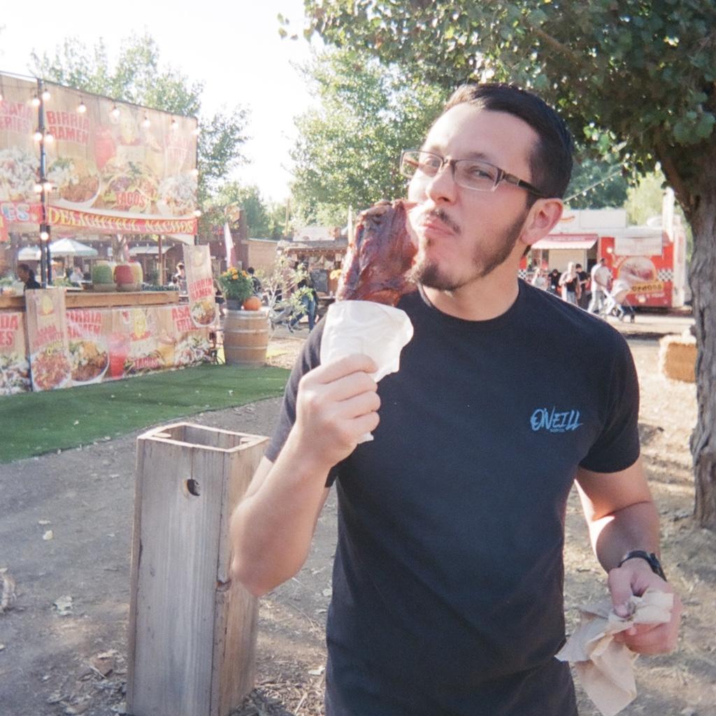 I love snapping funny pictures of Oscar. He was devouring this turkey leg from the Pumpkin Patch!