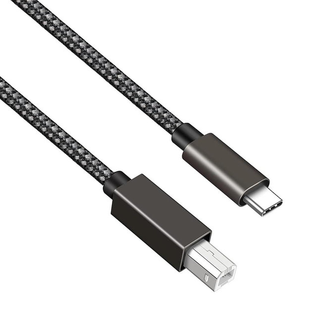 6FT Long USB B to USB C Printer/MIDI Cable for MacBook, PC, Laptop, MIDI Keyboard, DJ Controller, DAC, HP, Canon, Brother, Samsung, Dell, Epson, Lexmark, Xerox, Dymo & Other Printers & Scanners