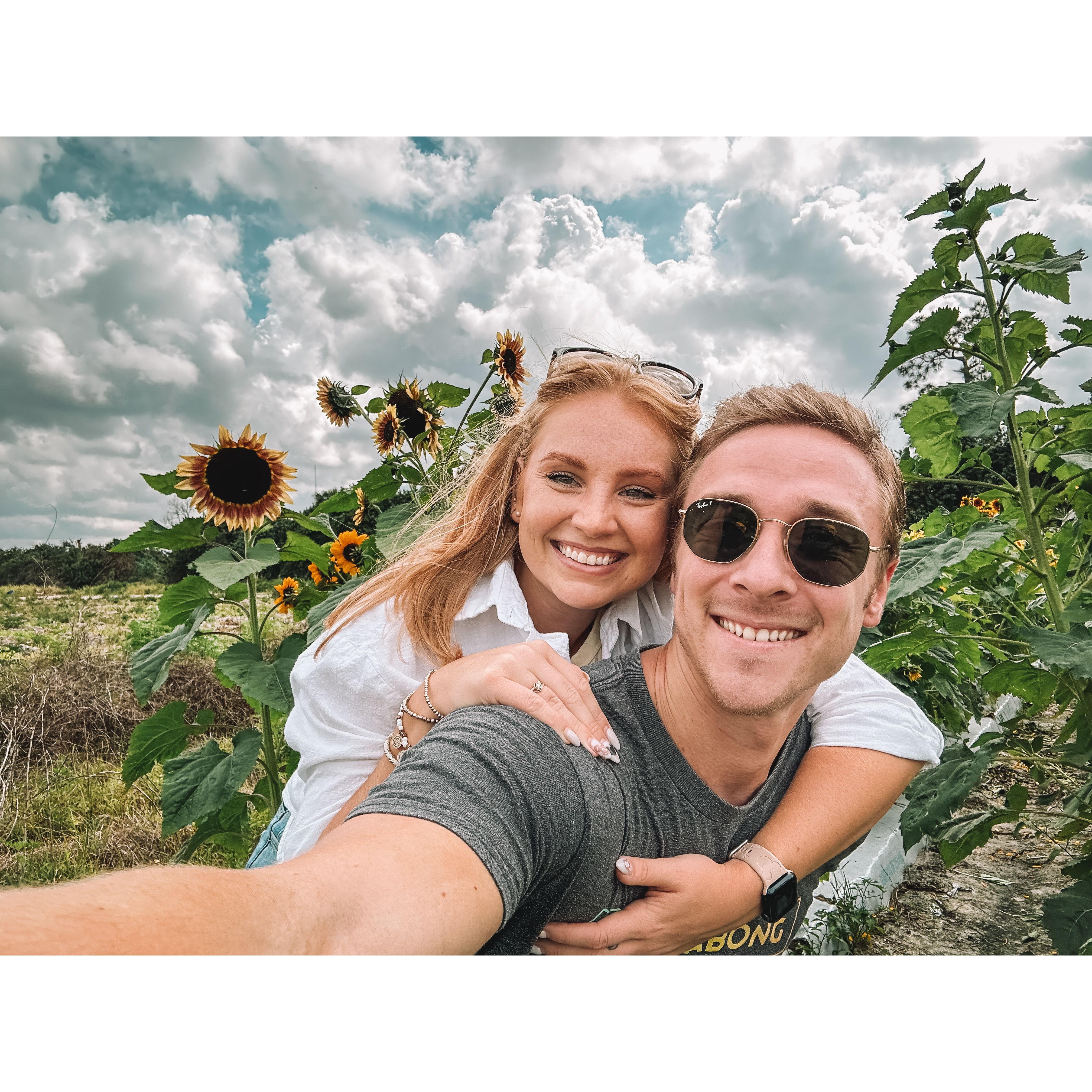 Sunflowers, strawberries, and smiles with my favorite human