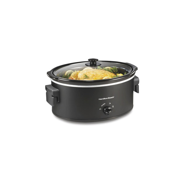 Hamilton Beach 7qt Slow Cooker with Folding Handles Matte Black 33174