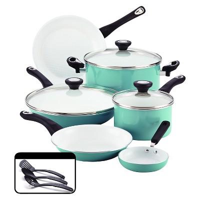 Farberware&#174; PURECOOK(tm)Ceramic Nonstick Cookware Set - Aqua(12Pc)
