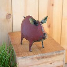 Recycled Red Metal Pig