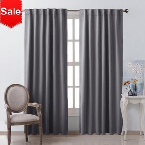 NICETOWN Blackout Curtain Panels Window Draperies - (Grey Color) 52x84 Inch, 2 Pieces, Insulating Room Darkening Blackout Drapes for Bedroom