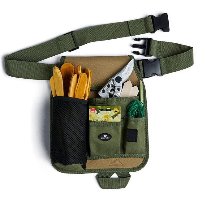 Case4Life - Handy Garden Tool Organizer Belt Pouch - Unisex Utility Apron With Pockets For Gardening, Plumbing, Florists, Woodwork, DIY - With Multiple Pockets For Hand Tools & Adjustable Waist Belt