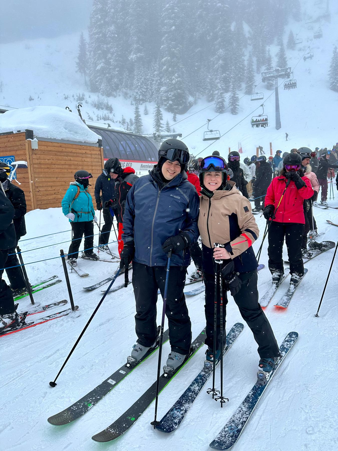 Skiing at Whistler in Canada for Liz's birthday. February 2023.