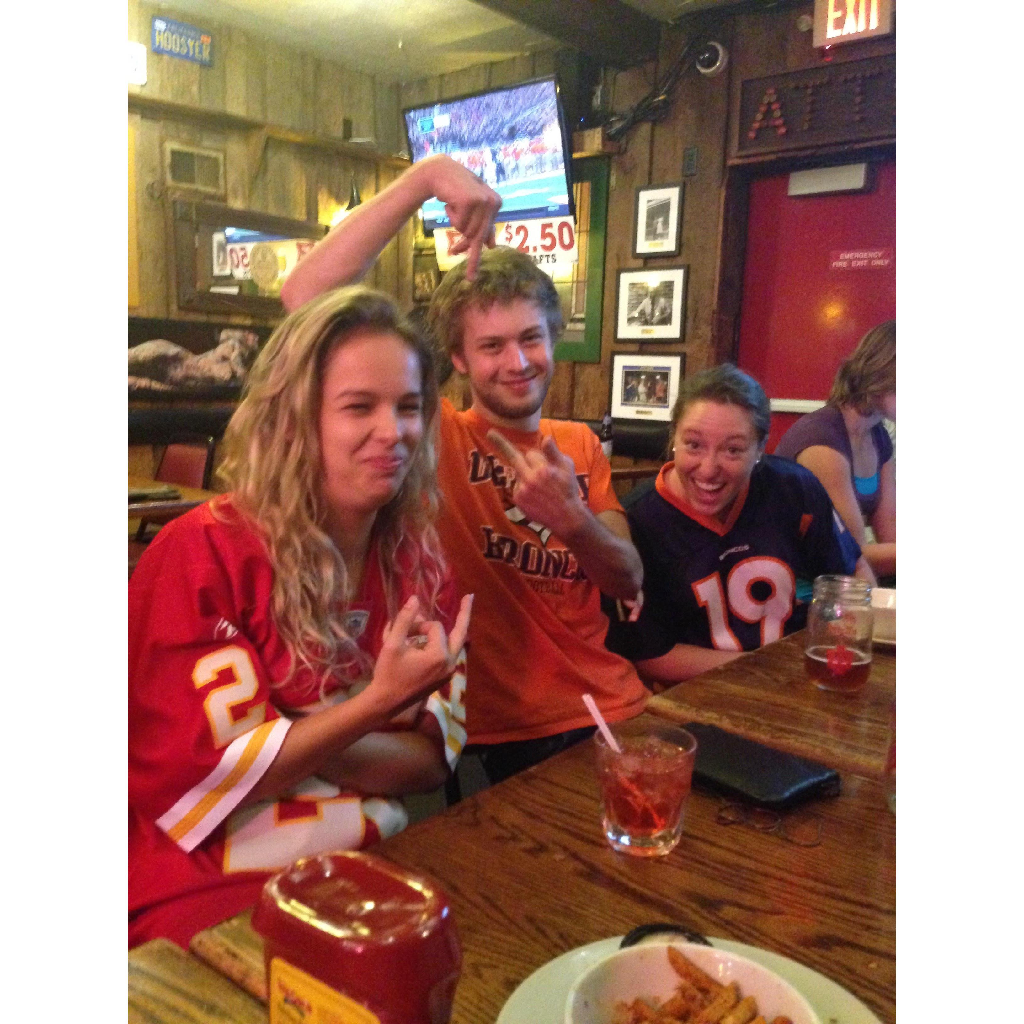 2015: Our first Chiefs/Broncos game (and the only time the Chiefs have lost since we've met)