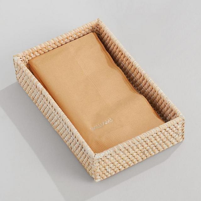 Tava Rattan Napkin Holder, Rectangle - Light Natural