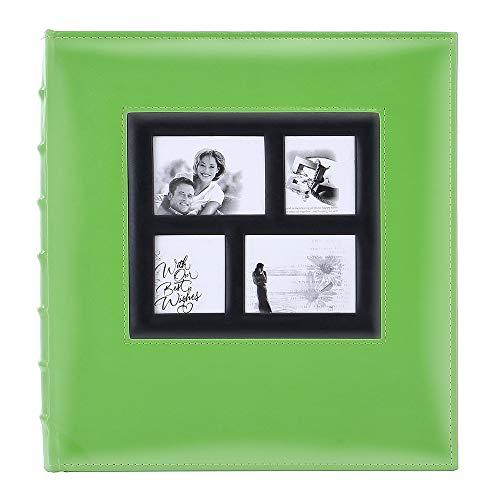 Artmag Photo Album 4x6 600 Photos, Large Capacity Wedding Family Leather Cover Picture Albums Holds 600 Horizontal and Vertical 4x6 Photos with Black Pages (Green)