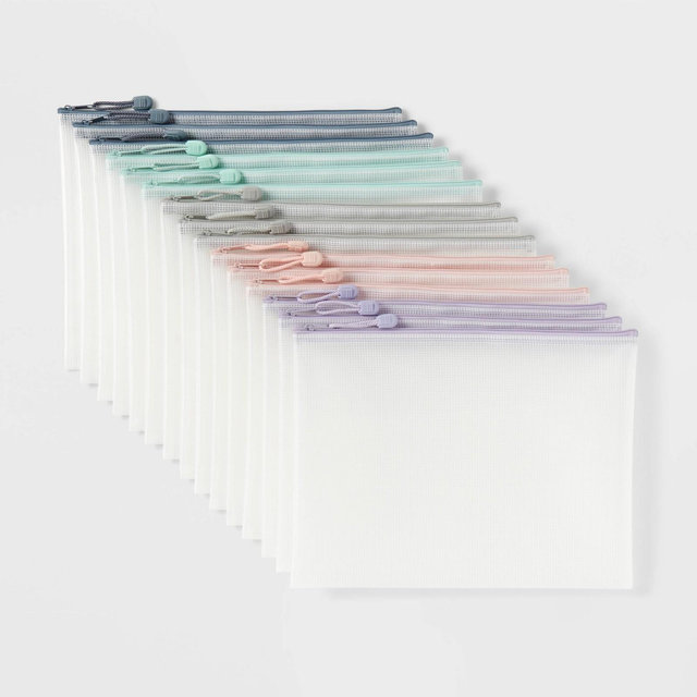 15pk Letter Size Zip Pouches, Teacher Supplies - up&up™
