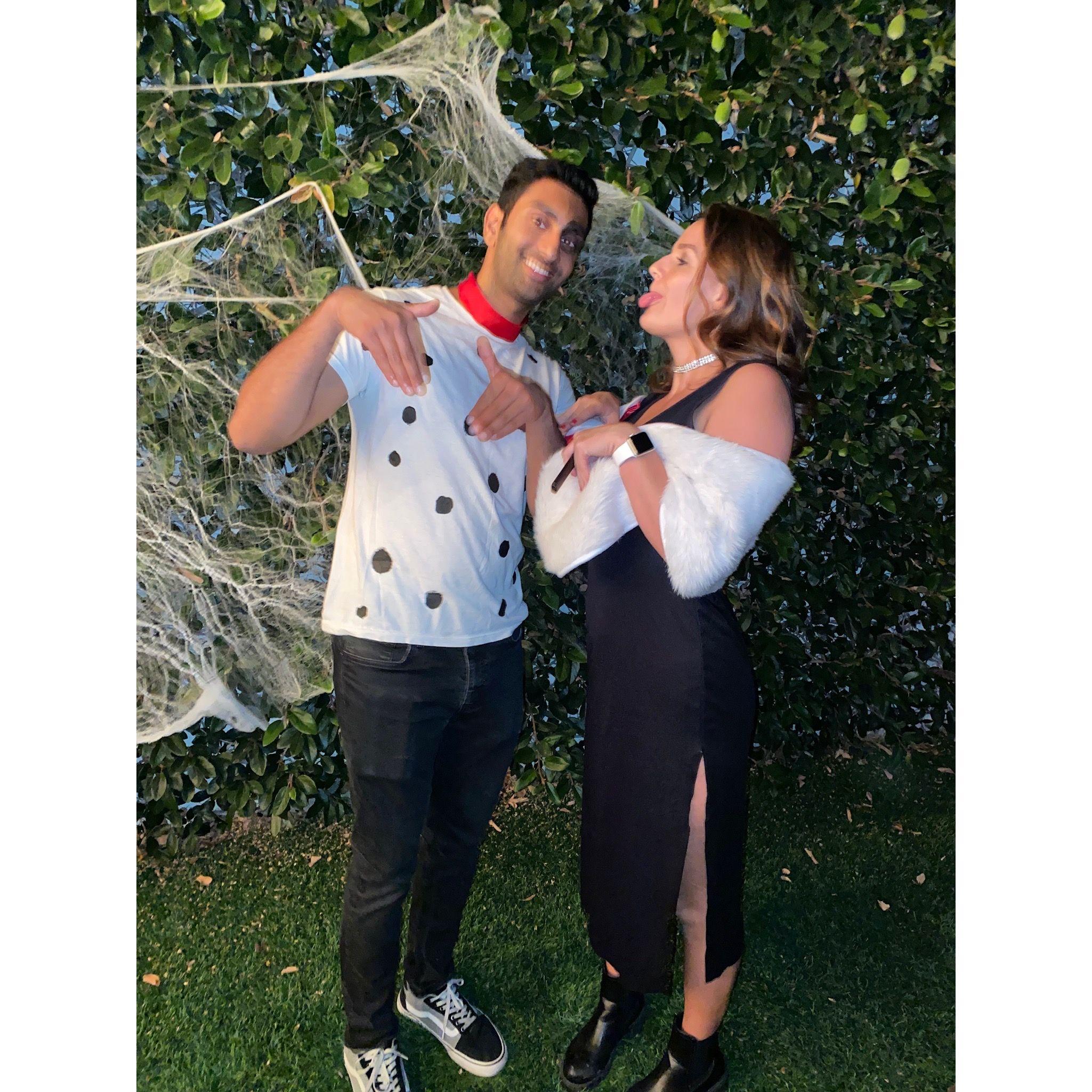 Halloween - Cruella and her Dalmatian