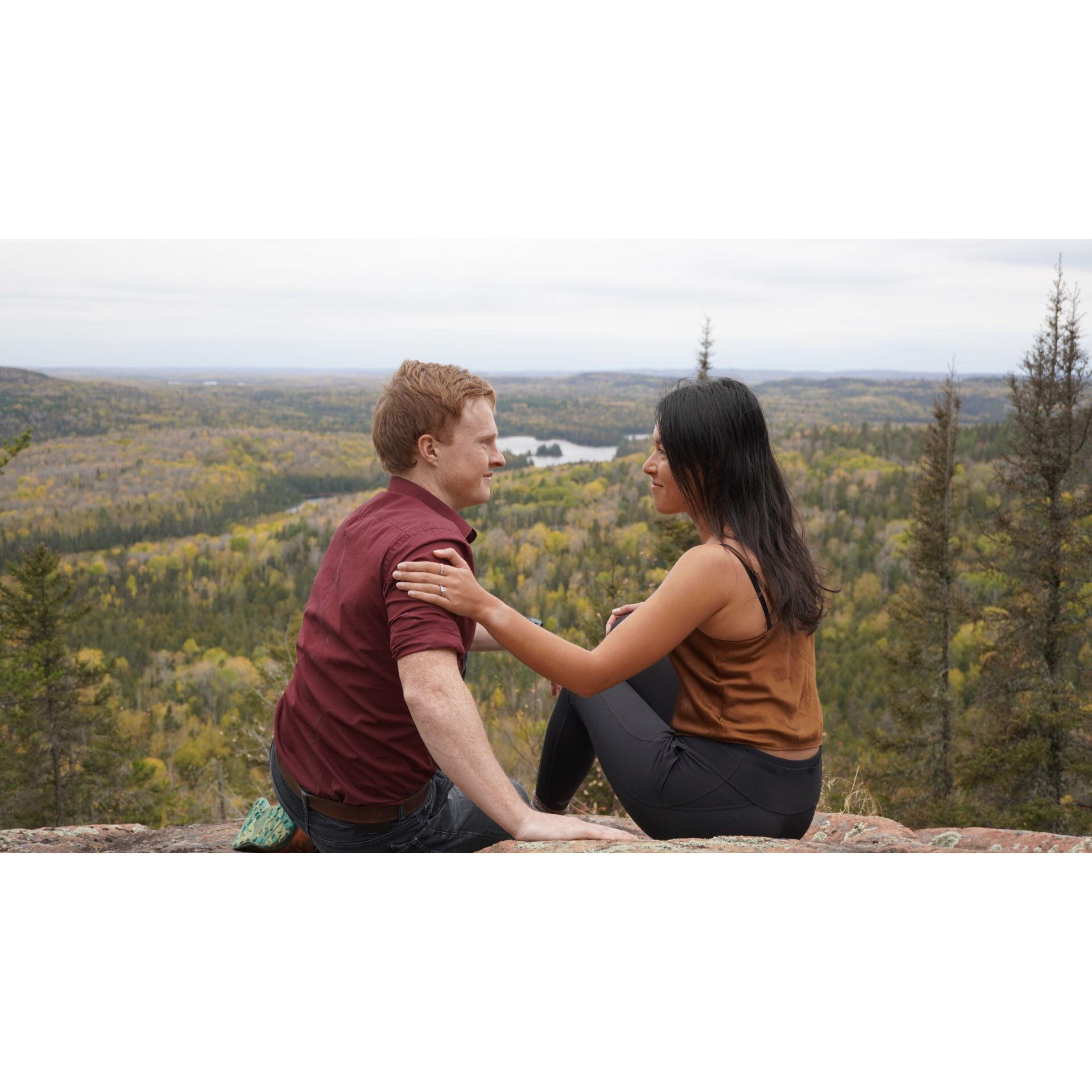Engagement pictures at Minnesota's highest point