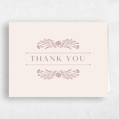 Dusty Rose, Pink Wedding Thank You - Basel Landscape