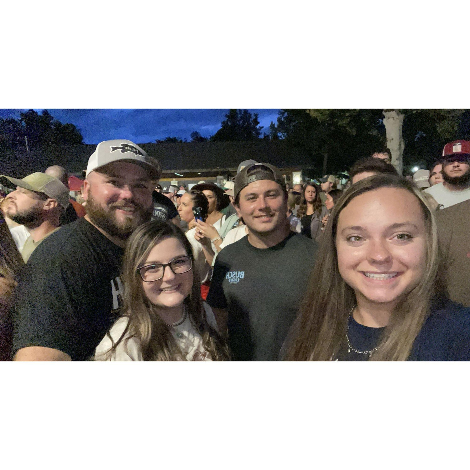 Our second date - a  Riley Green concert with Lexi and Chance