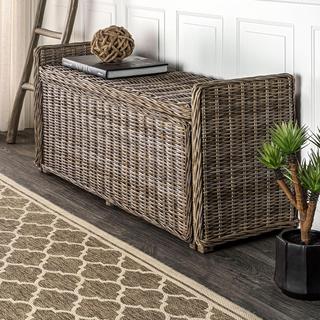 Naples Wicker Trunk Storage Bench