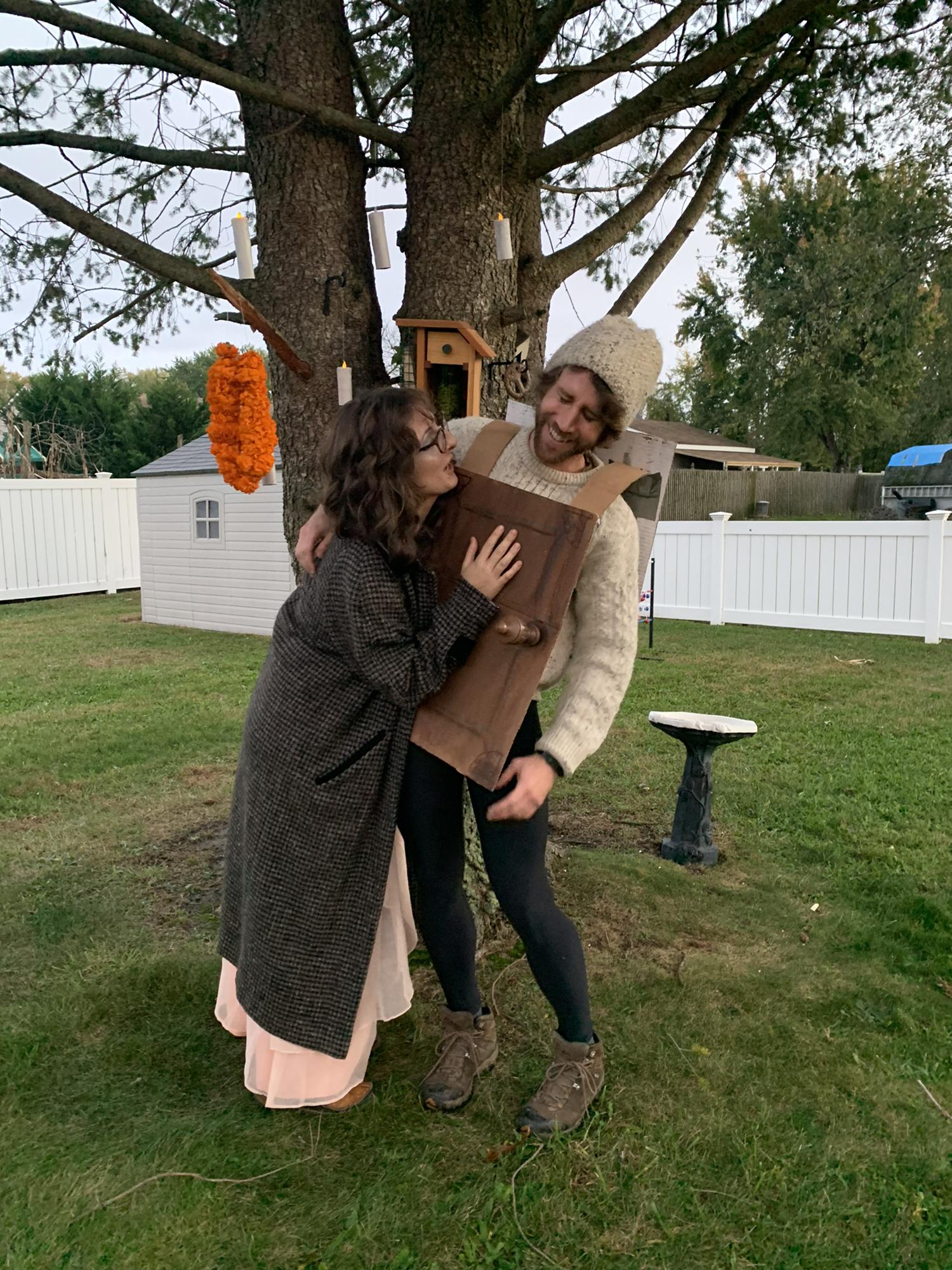 Our Halloween engagement party as Rose & "The Door"