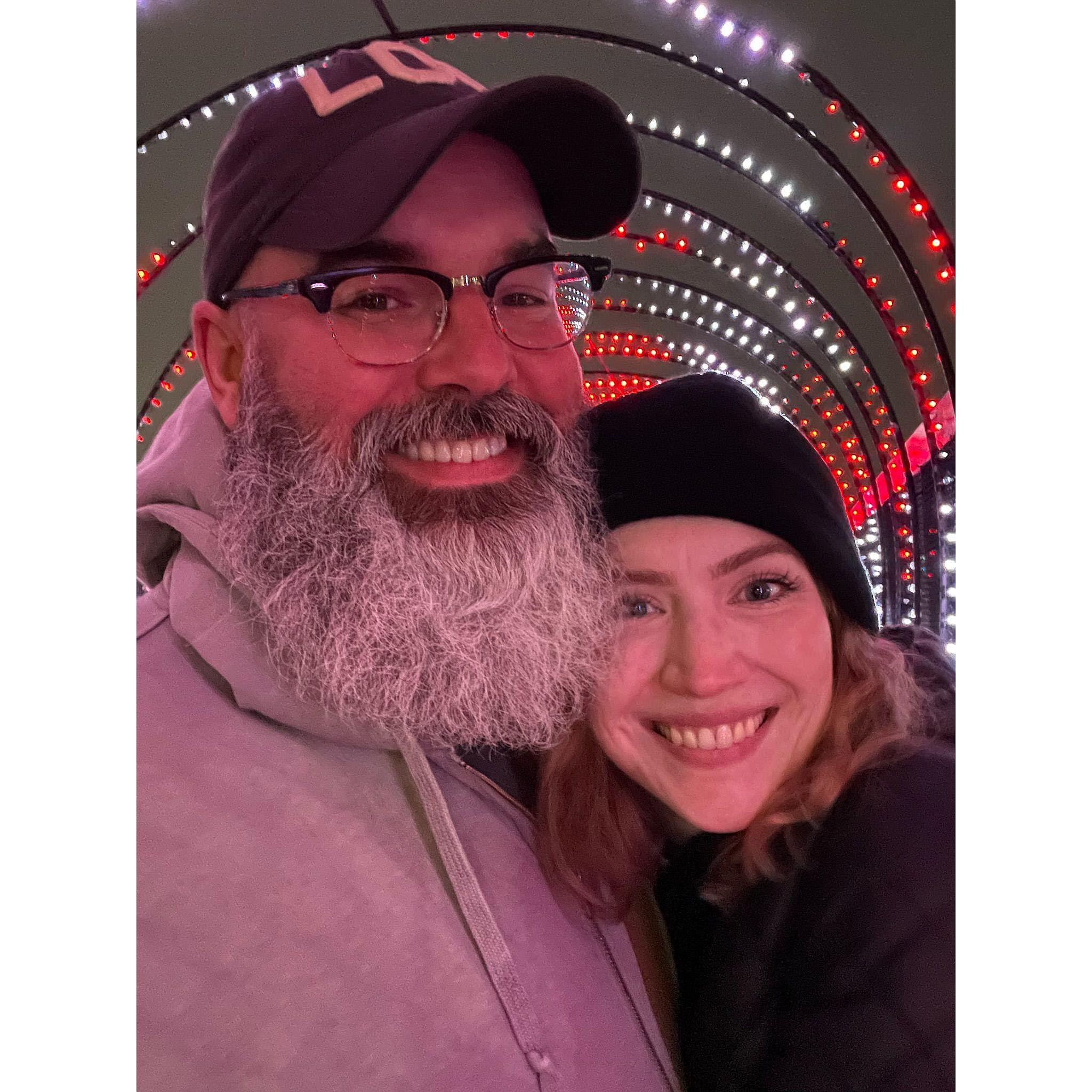Dillon took Laura to see hippos and Christmas lights. Best day ever.