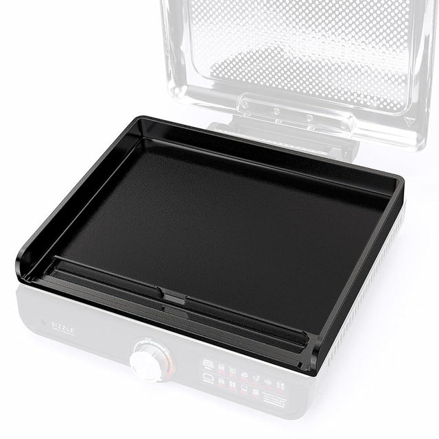 Nonstick Cast Iron Griddle for Ninja Sizzle Smokeless Indoor Grill Nanoceramic Griddle Insert for Ninja Grill GR101 GR101 14 inch Flat Top Grill Plate for Smokeless Sizzle GR100 Series