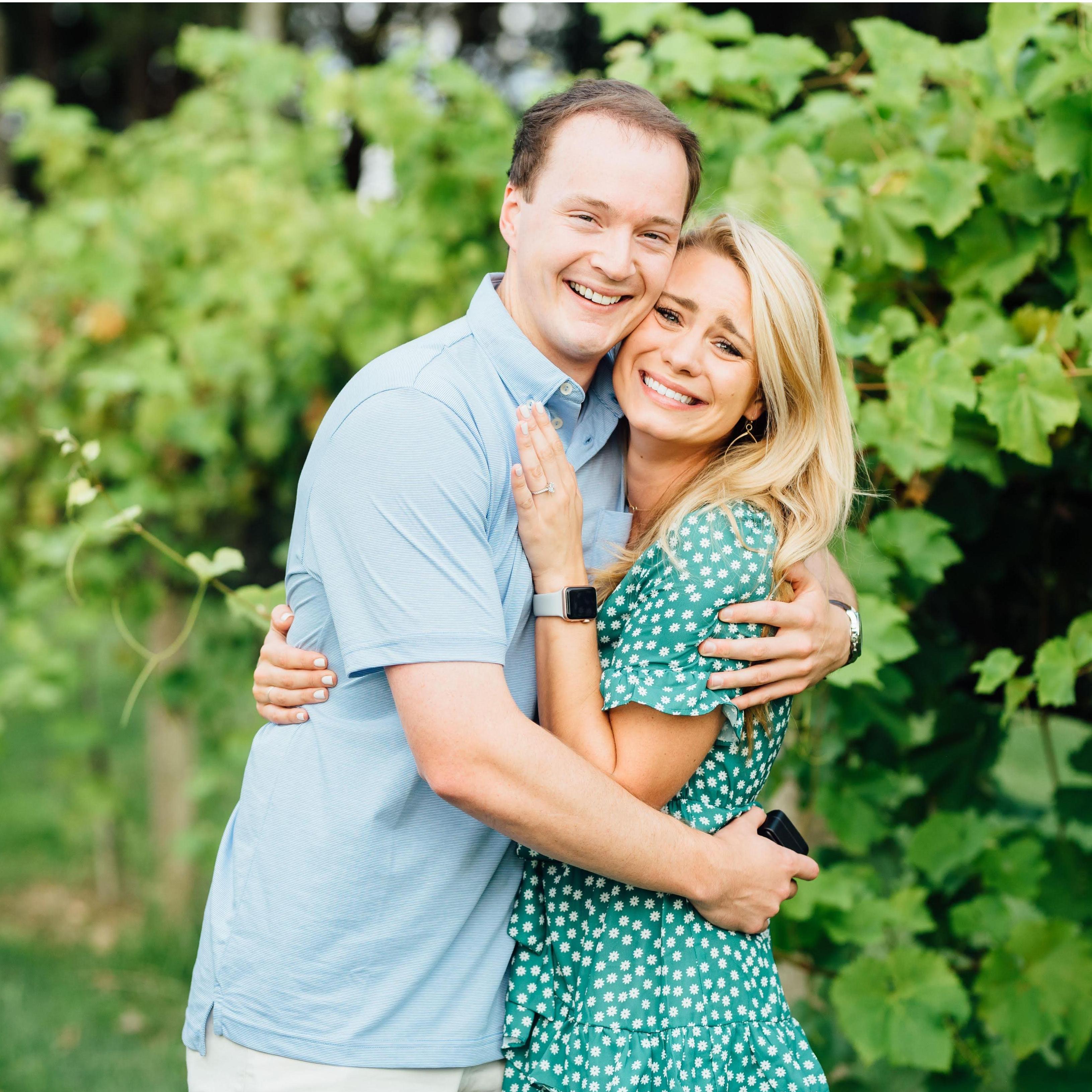 Right after he popped the question at Arrington Vineyards!