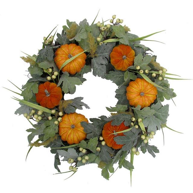 24-Inch Pumpkin/Berry Spiral Vine Wreath