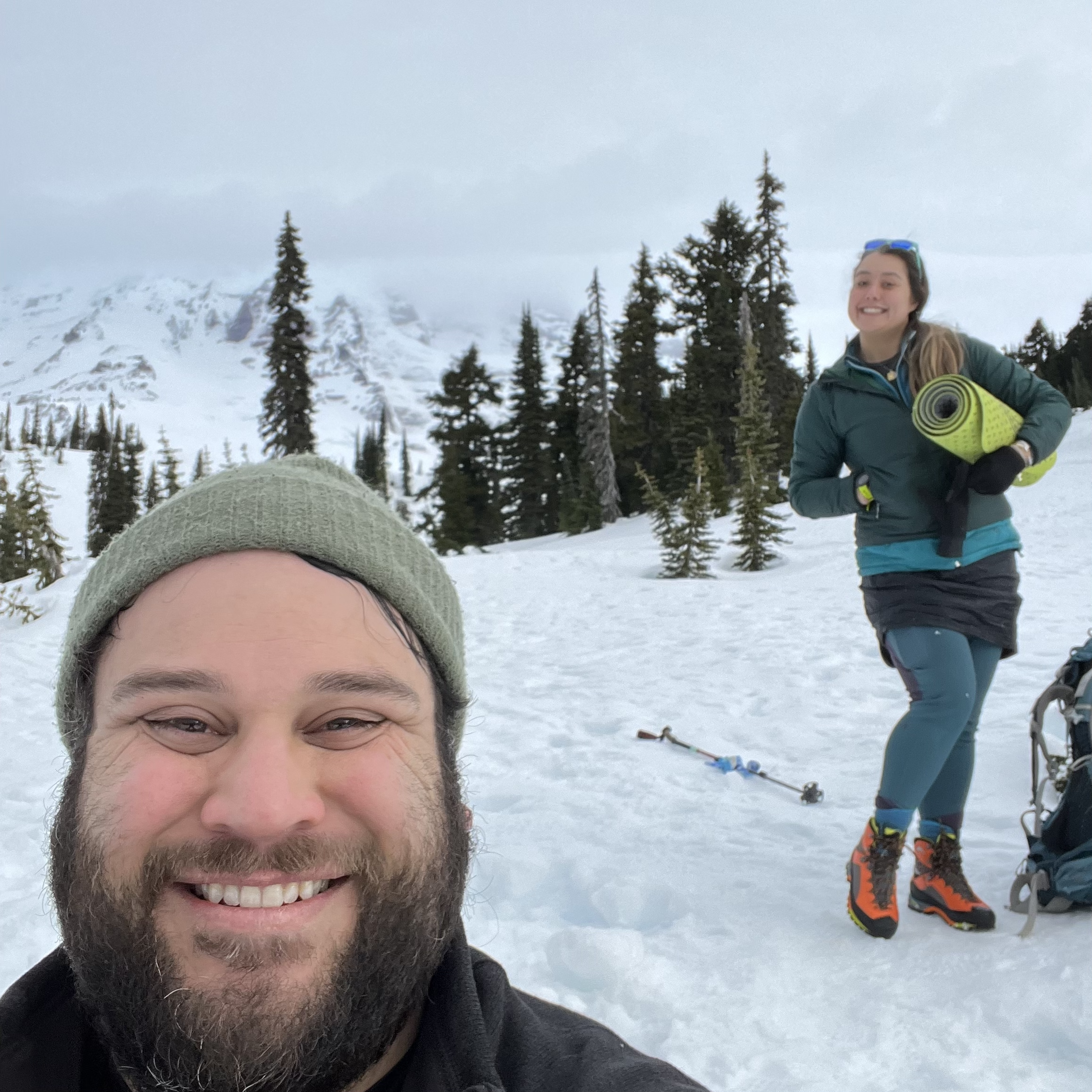 I took him snow camping at Tahoma (Rainier). 
