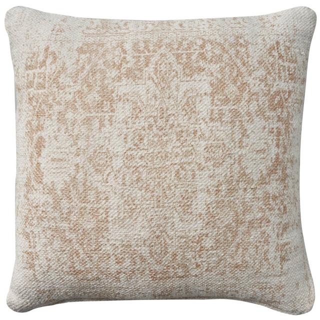 20"x20" Oversize Nicole Curtis Vintage Medallion Indoor Square Throw Pillow Ivory/Beige - Nicole Curtis