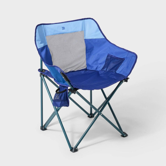 Folding Club Outdoor Portable Camping Chair Blue - All In Motion™