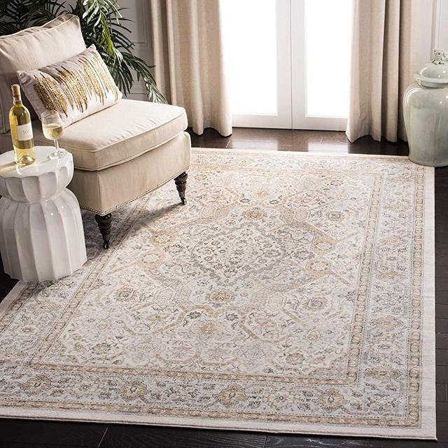 Safavieh Isabella Collection ISA916B Oriental Non-Shedding Stain Resistant Living Room Bedroom Area Rug, 8' x 10', Cream / Beige