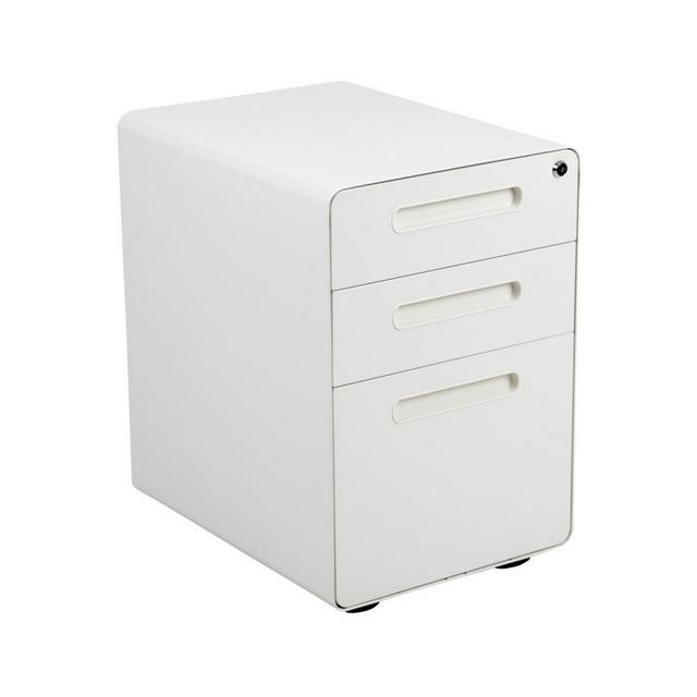 Ergonomic 3-Drawer Mobile Locking Filing Cabinet Storage Organizer