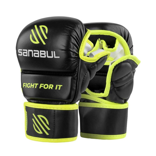 Sanabul Essential 7 oz MMA Gloves Men & Women | Gloves for Martial Arts Sparring & Training Gloves | Hybrid MMA Kick Boxing Gloves Men | Grappling Gloves