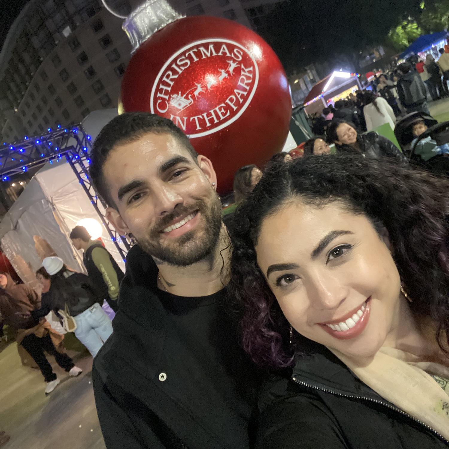 First Xmas in the Park together! A family tradition.